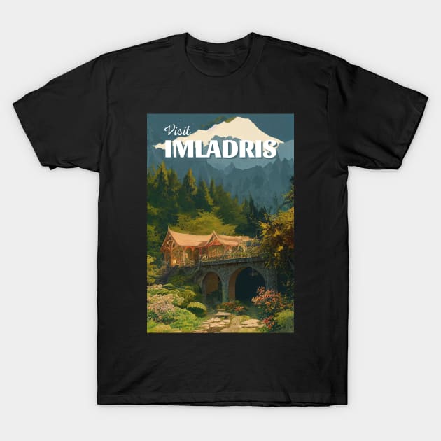 Visit Imladris - Travel Poster - Fantasy Funny T-Shirt by Fenay-Designs